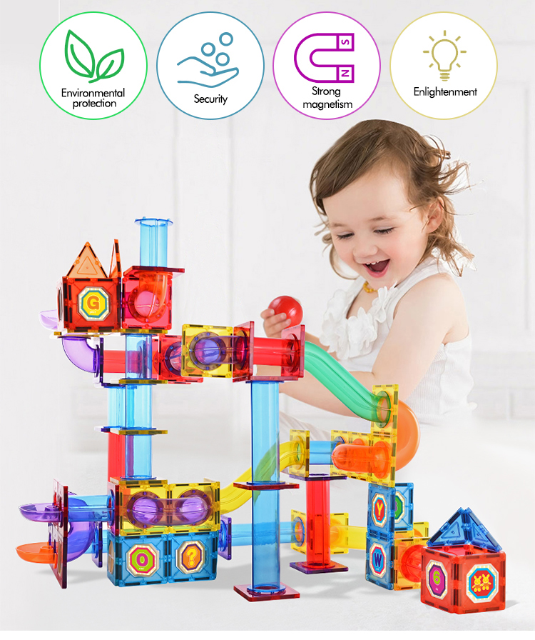 142Pcs Educational Free Play MagneticMarble Run for Kids