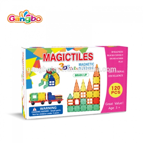 CE/CPC/ASTM/GCC Certification 120 pcs magnetic building blocks, magna tiles kid game toys for kids