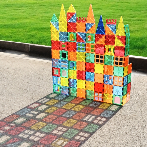 100pcs clear magnetic building tiles toys blocks