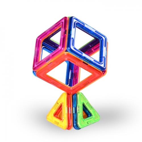 Plastic Magnetic Tiles Building Blocks for Kids / Educational DIY 3D Magnet Set Toy