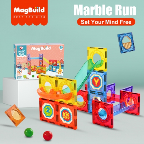 41Pcs New Educational Free Play Magnetic Marble Run for Kids