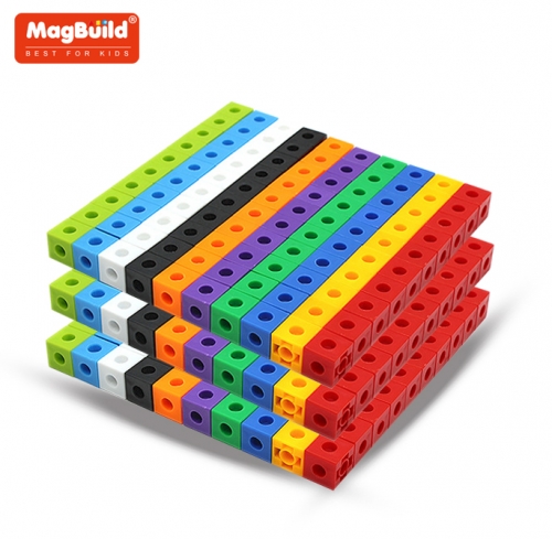 100pcs Math Link Cubes 2CM Platic Snap Cubes (10 Colors mixed)